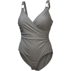 SPANX Taupe One Piece Swimsuit Plus Size 18 Shaping Ruched Swimwear